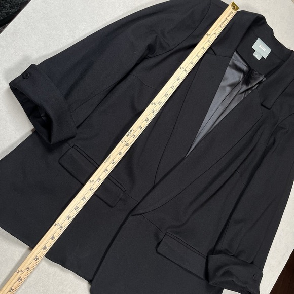 Maeve Anthropologie Women's Black Roll Sleeve Blazer Sz 2X Office Career Work - Picture 7 of 8